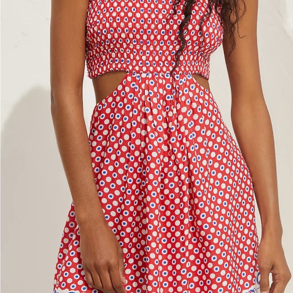 NWT Anthropologie Red and White Midi Dress
